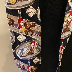 Men’s Tabasco and seafood 100% silk necktie tie